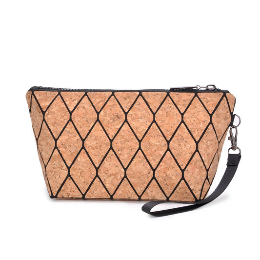 Soft cork materials zipper pouch storage bags