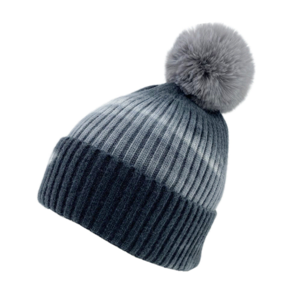 Winter tie dye color knitted hats