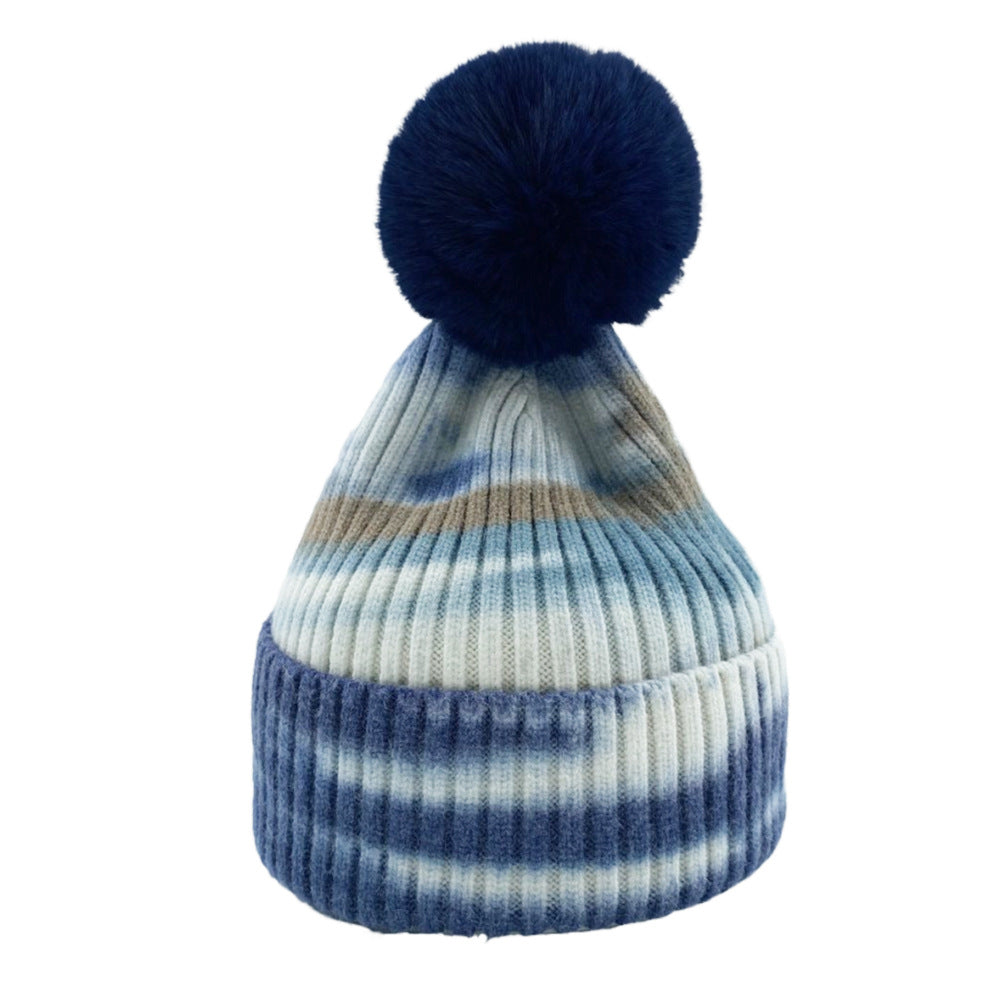 Roinbow color tie dye style knitted hats