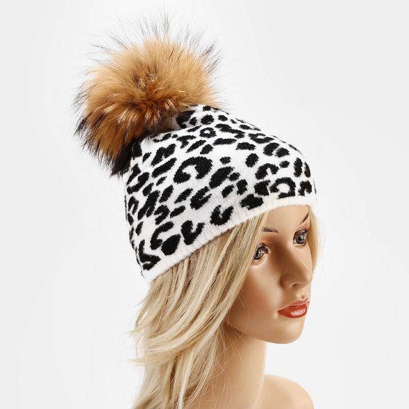 White and black pattern knitted hats