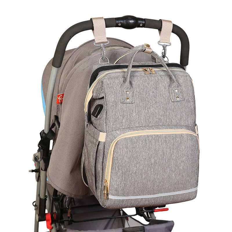 Durable quality grey color diaper backpack