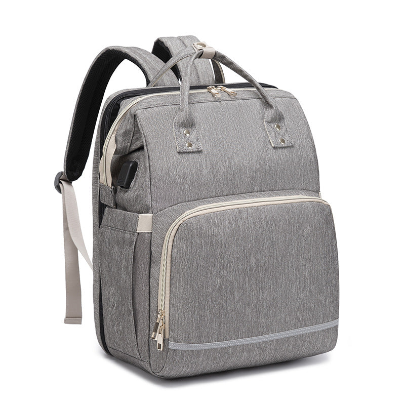 Durable quality grey color diaper backpack