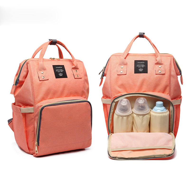 Orange color outdoor travel diaper backpack