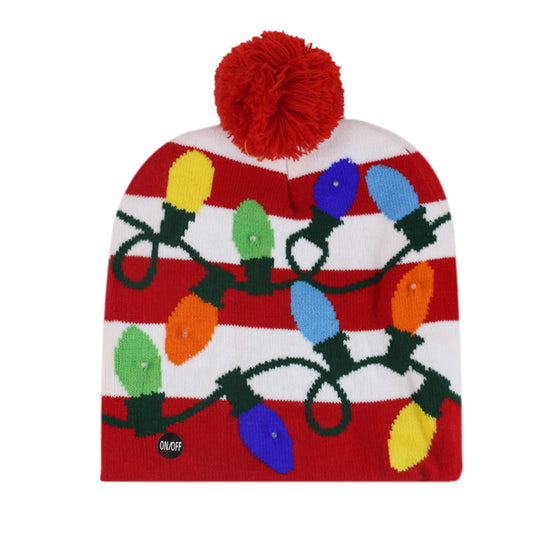 LED christmas knitted hats