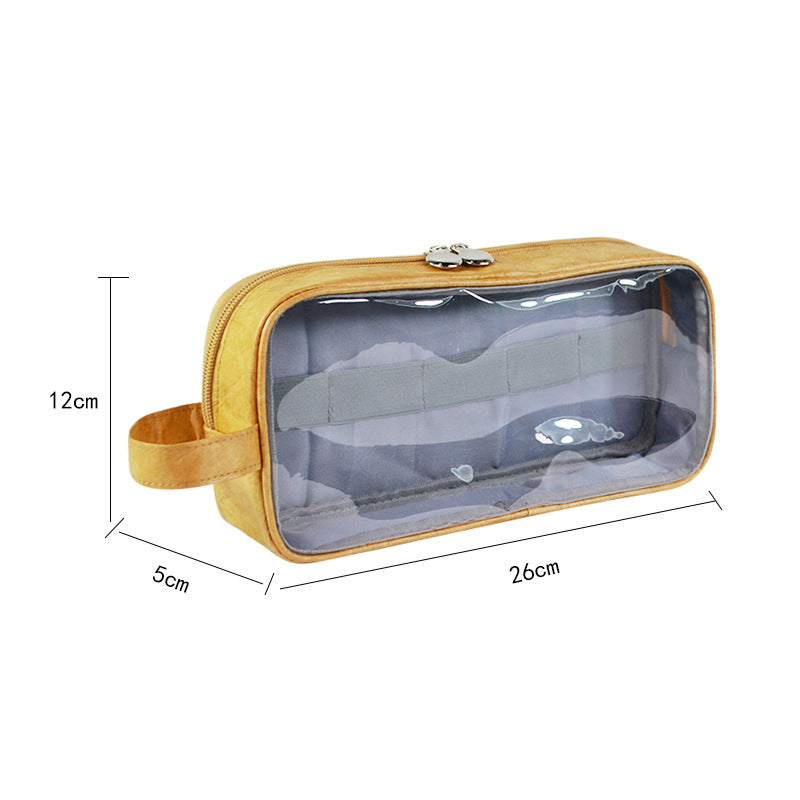 Travel toiletry bag with PVC window design