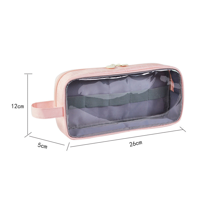 Travel toiletry bag with PVC window design