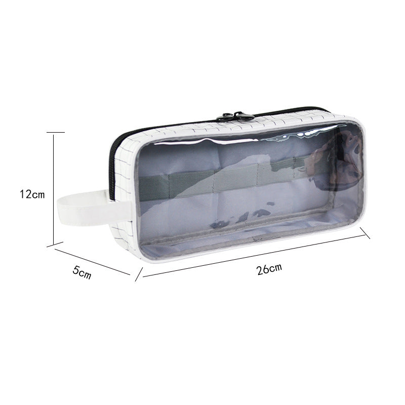 Travel toiletry bag with PVC window design