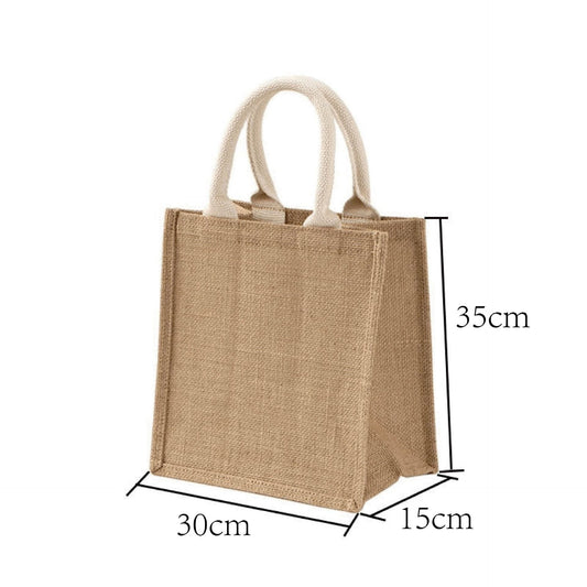 Various size jute material handbags shopping bags