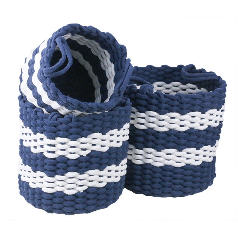 Round cotton rope storage basket