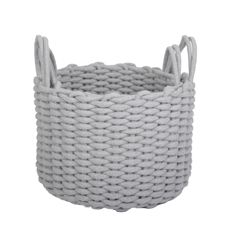 Round cotton rope storage basket