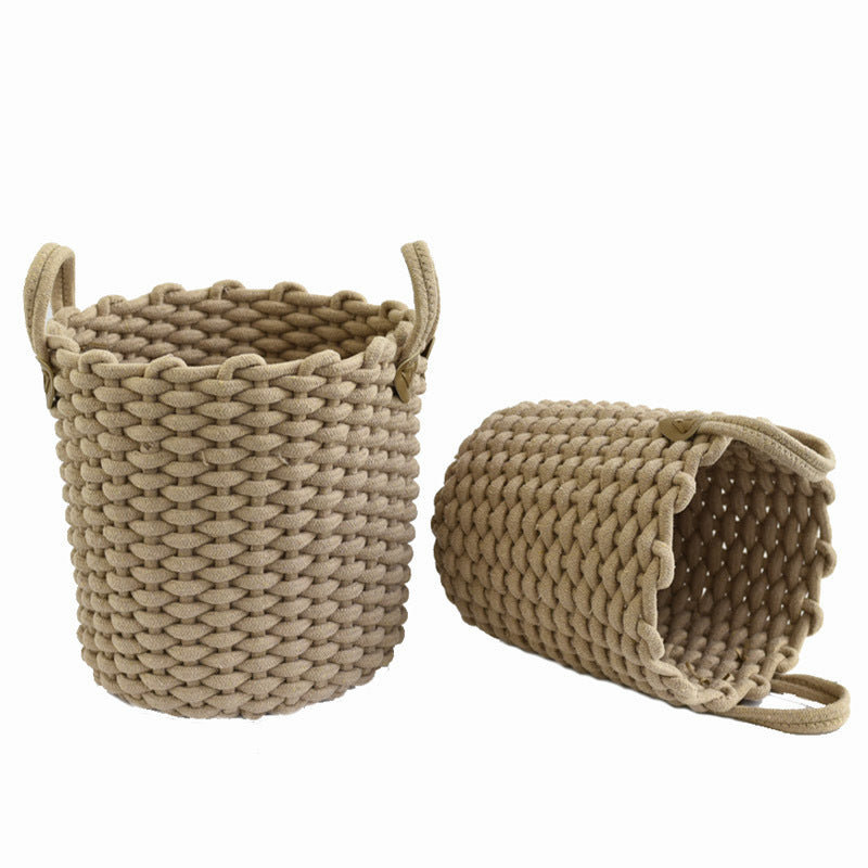 Round cotton rope storage basket