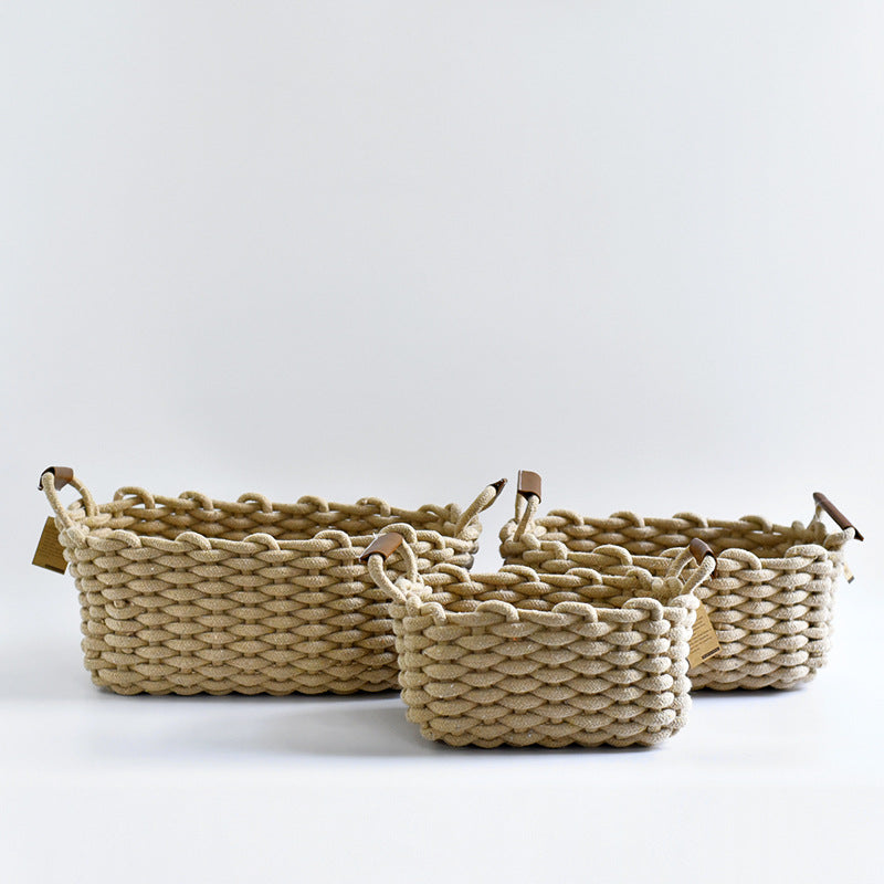 Cotton rope storage basket