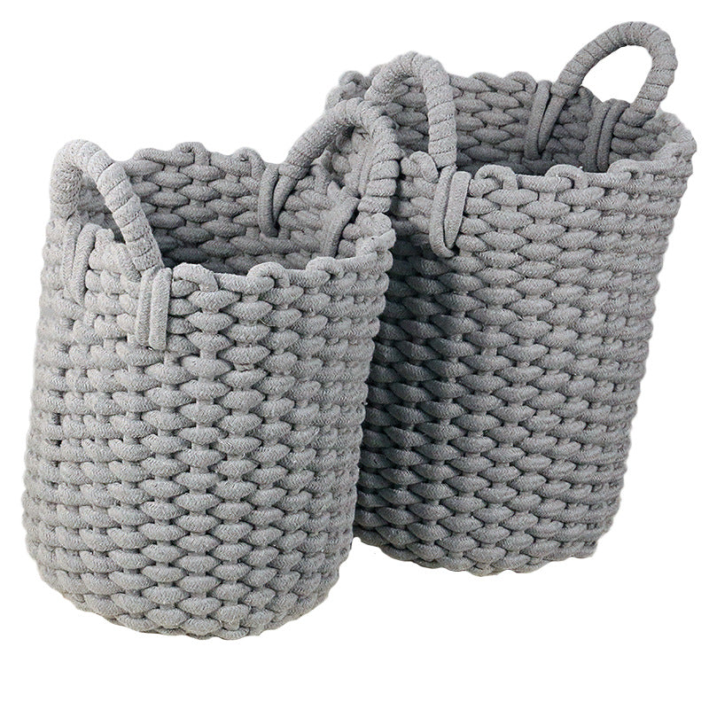 Round cotton rope storage basket