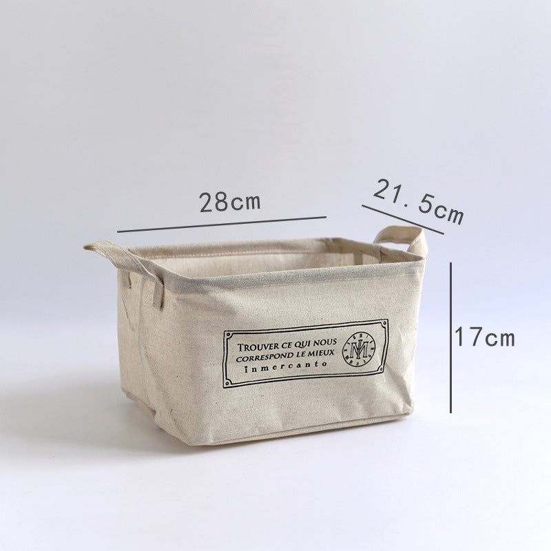 Cotton and linen materials storage basket