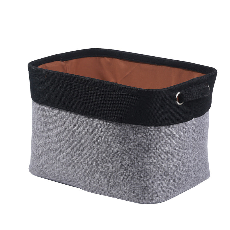 Double color cotton and linen storage basket