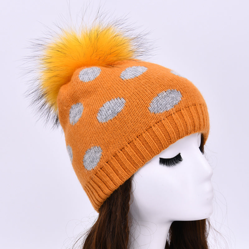 Dot pattern style knitted hats