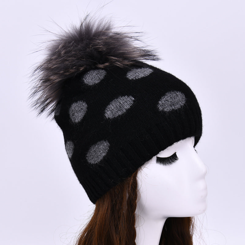 Dot pattern style knitted hats