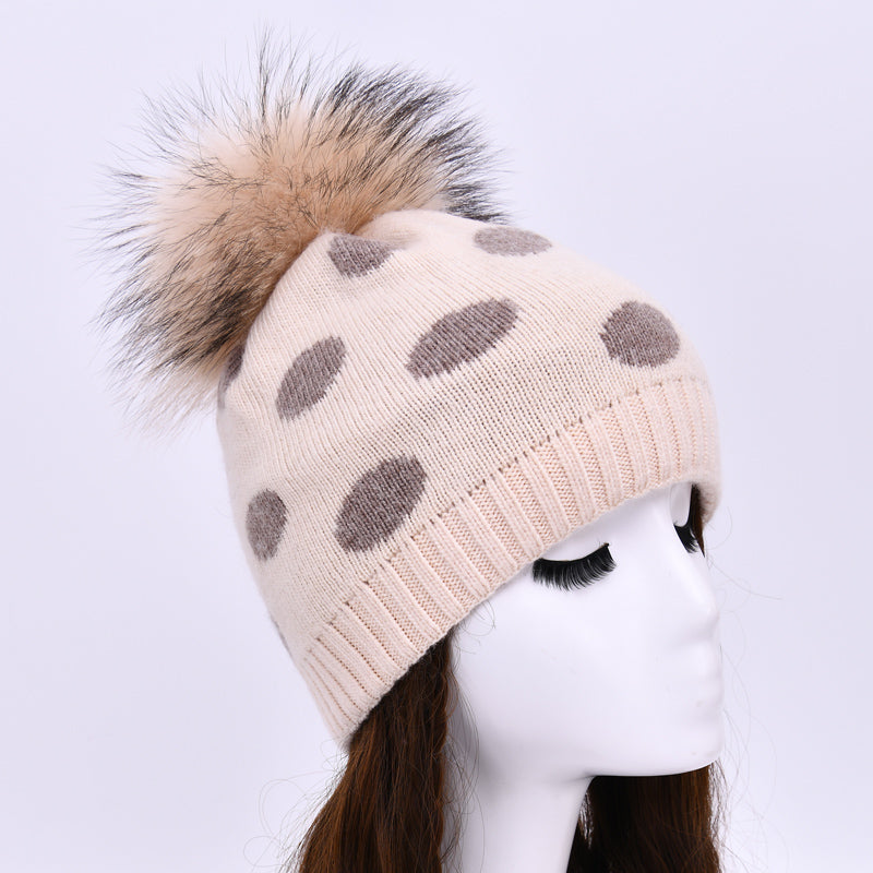 Dot pattern style knitted hats