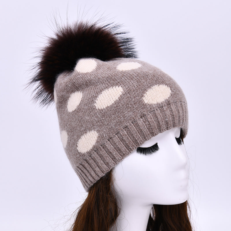 Dot pattern style knitted hats