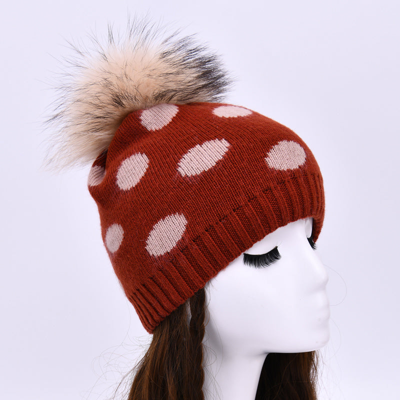 Dot pattern style knitted hats