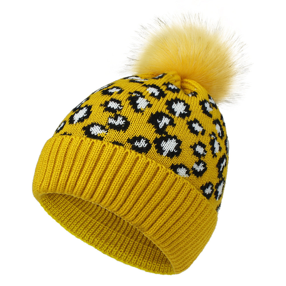 Leopard design knitted hats