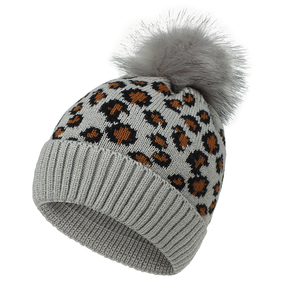 Leopard design knitted hats