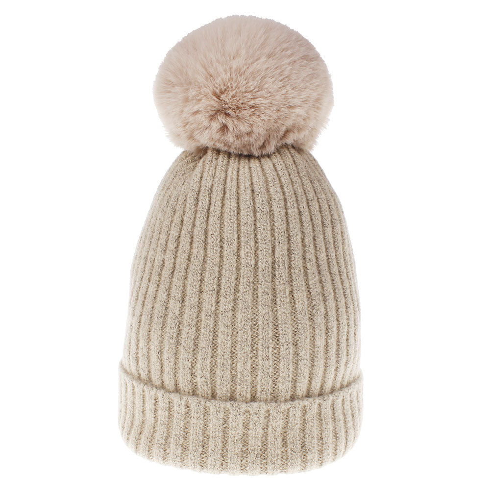 Customized Logo Knitted Hats with Pompom