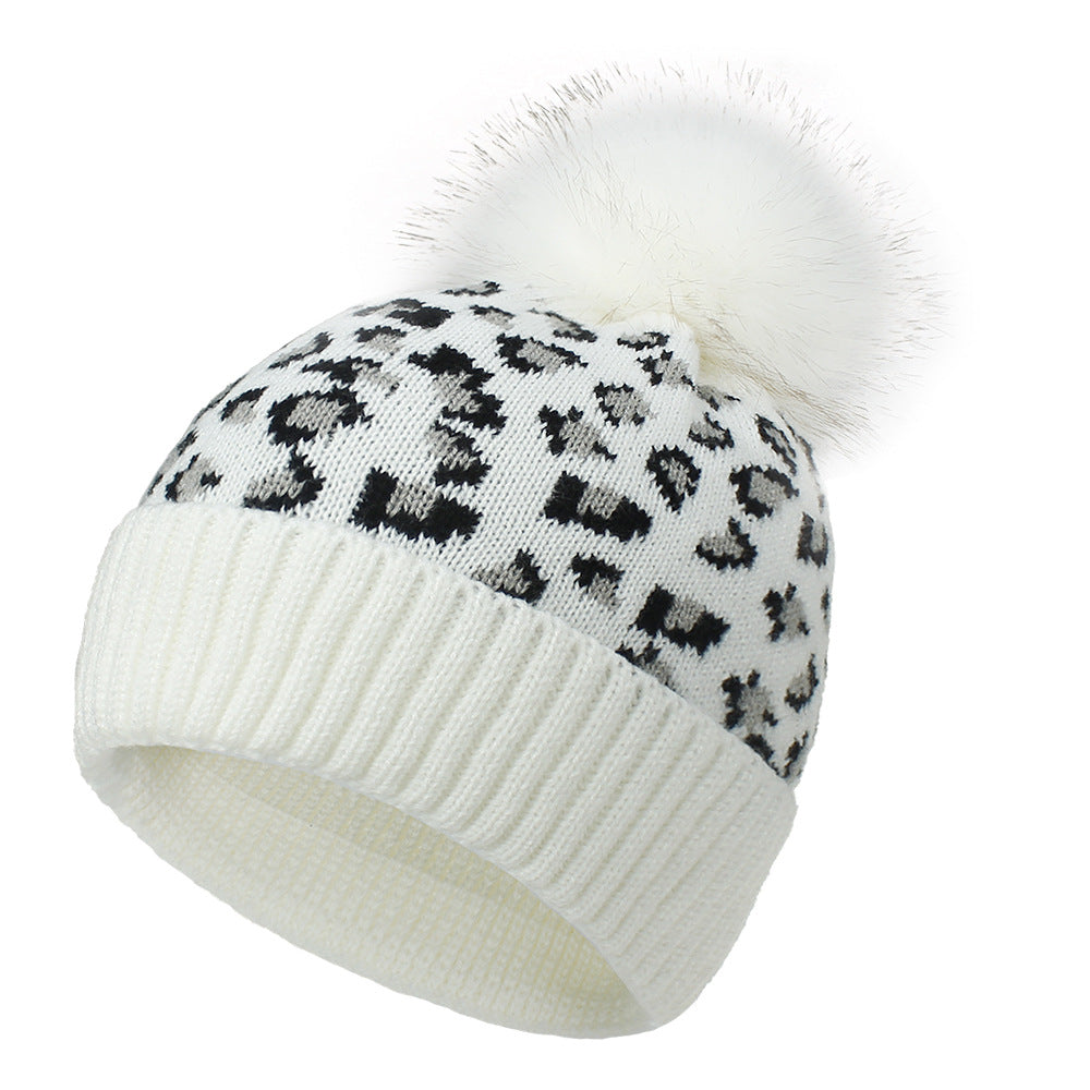 Leopard design knitted hats