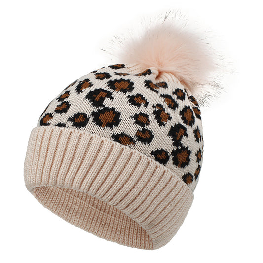 Leopard design knitted hats