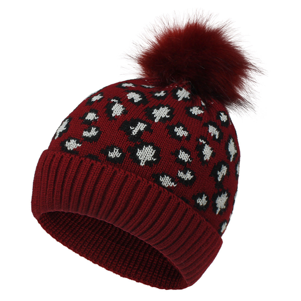 Leopard design knitted hats