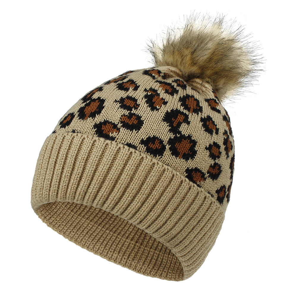 Leopard design knitted hats