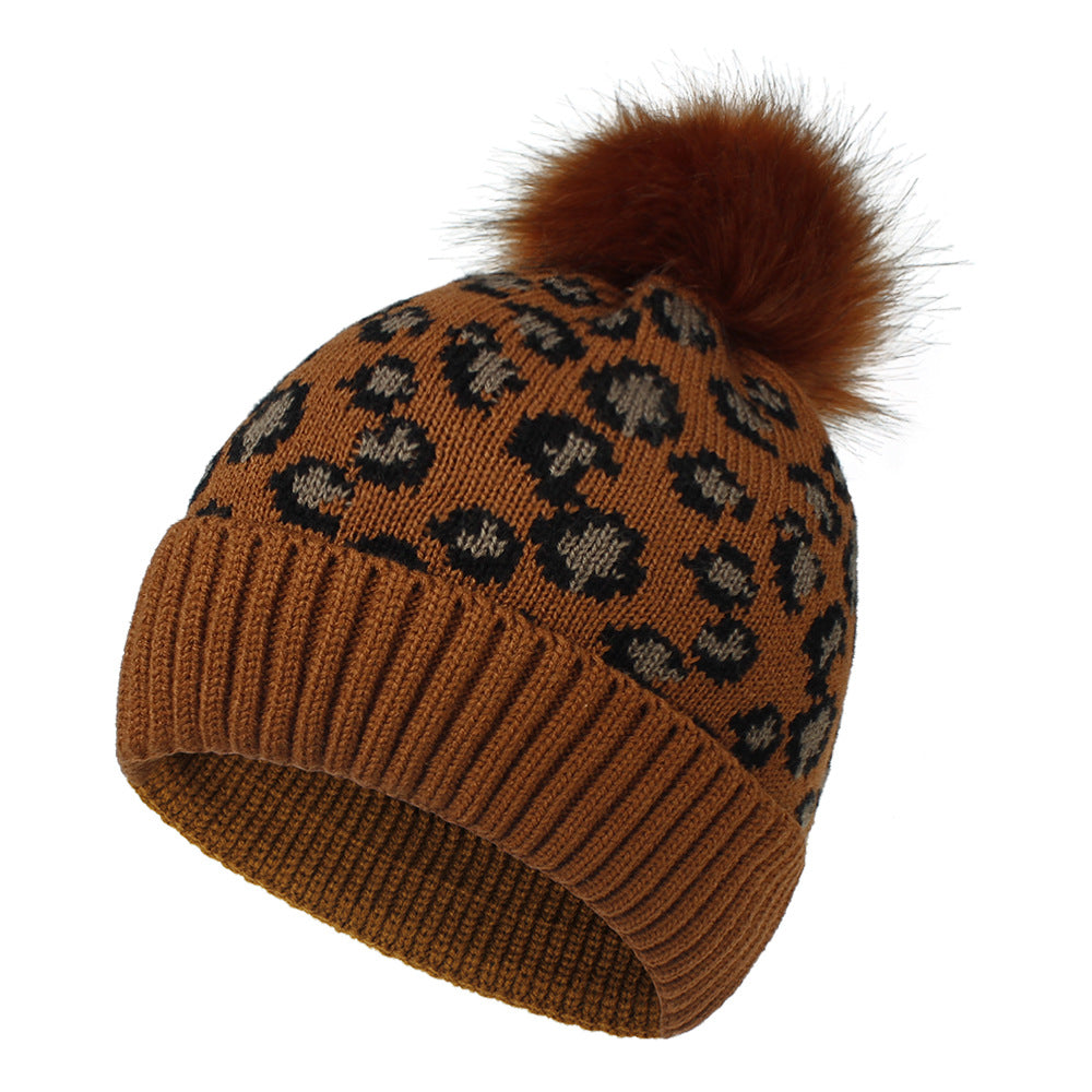 Leopard design knitted hats