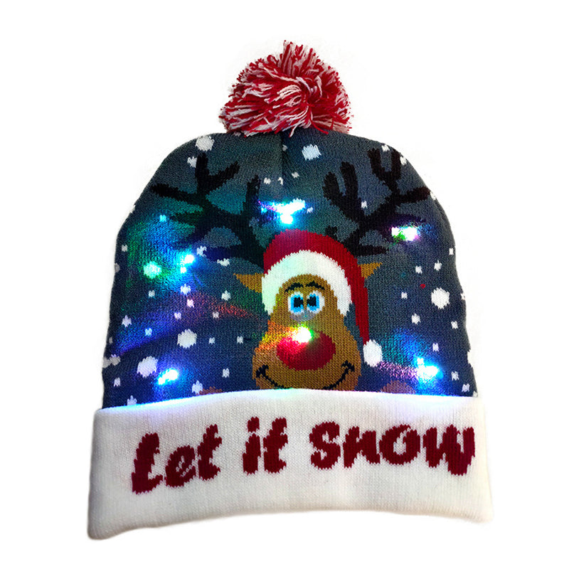 LED flashing light knitted hats