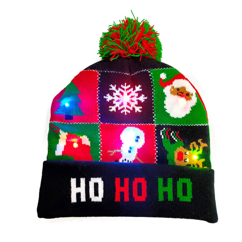 LED flashing light knitted hats