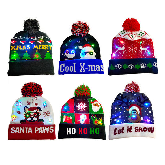 LED flashing light knitted hats