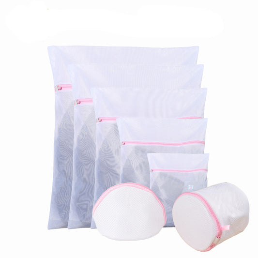 White color mesh storage bags laundry bags