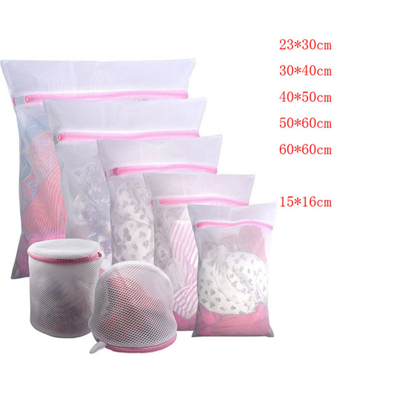 White color mesh storage bags laundry bags