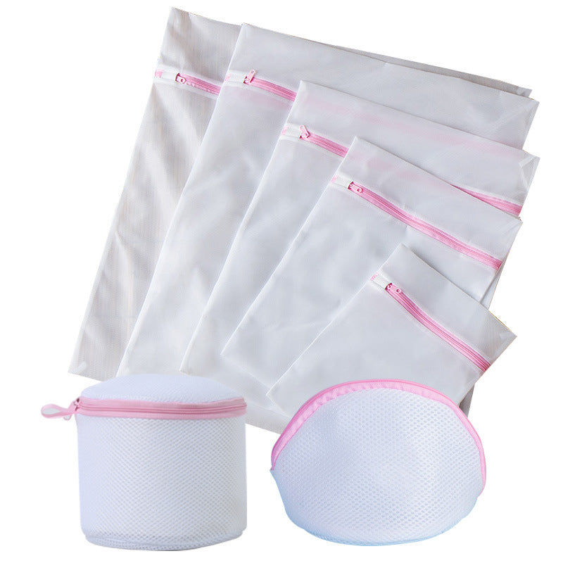 White color mesh storage bags laundry bags