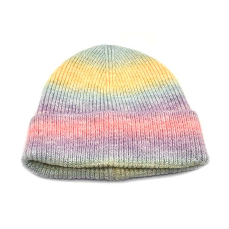 Fashion type rainbow style knitted hats