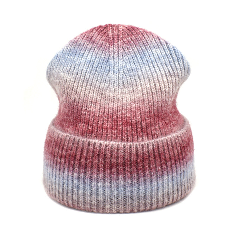 Rainbow color knitted hats