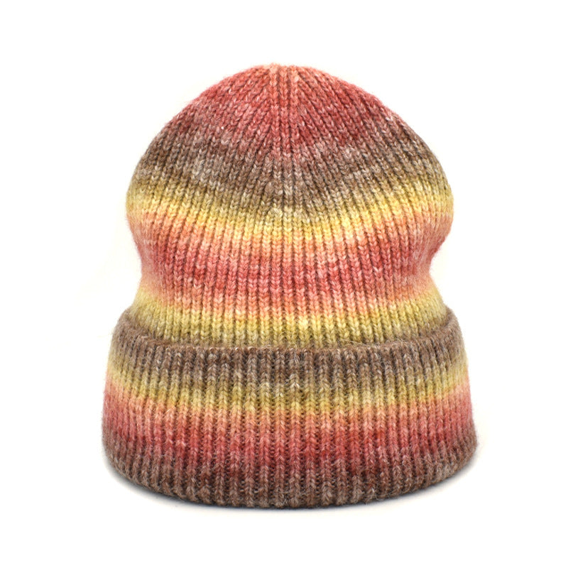 Rainbow color knitted hats