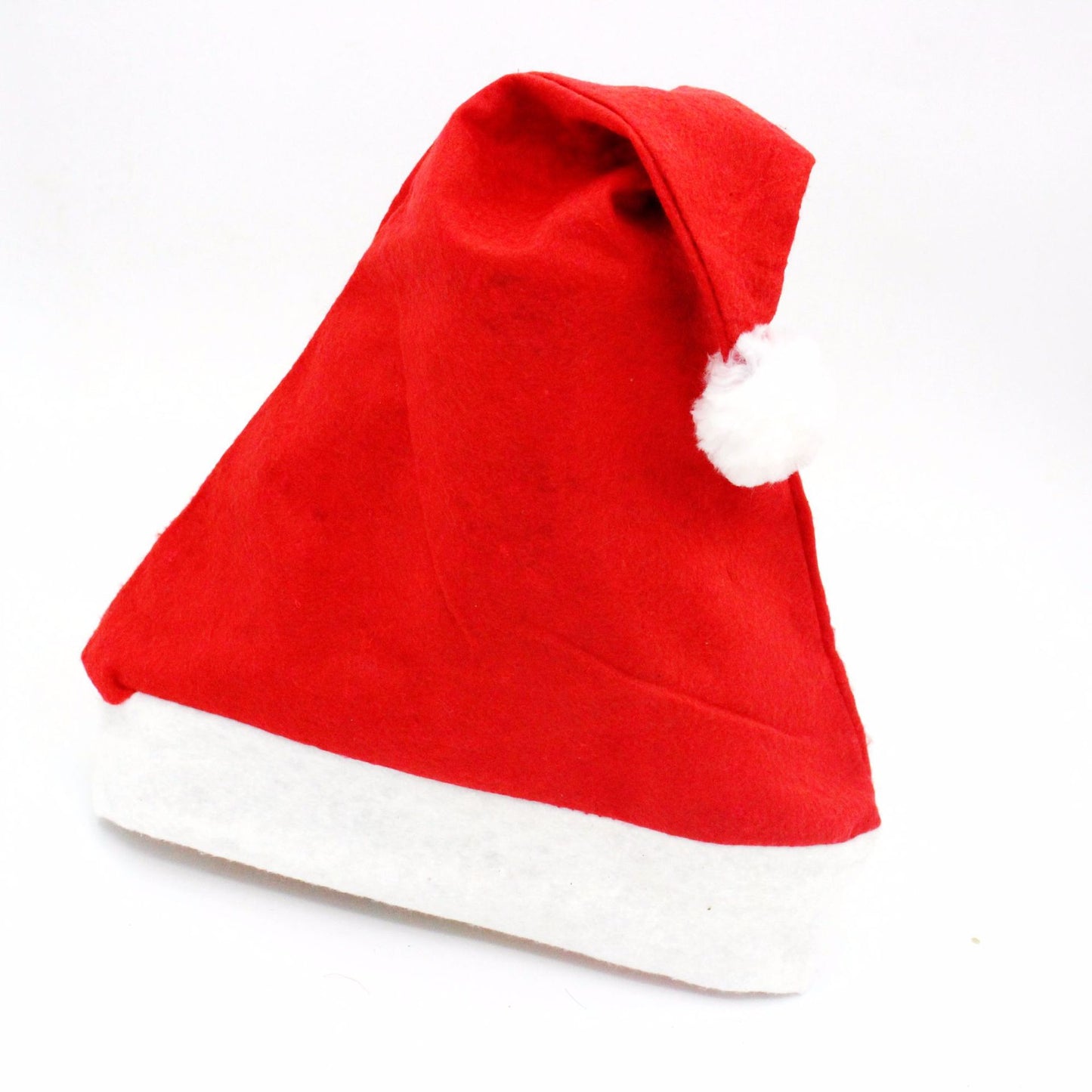 Plush red decorated christmas hat