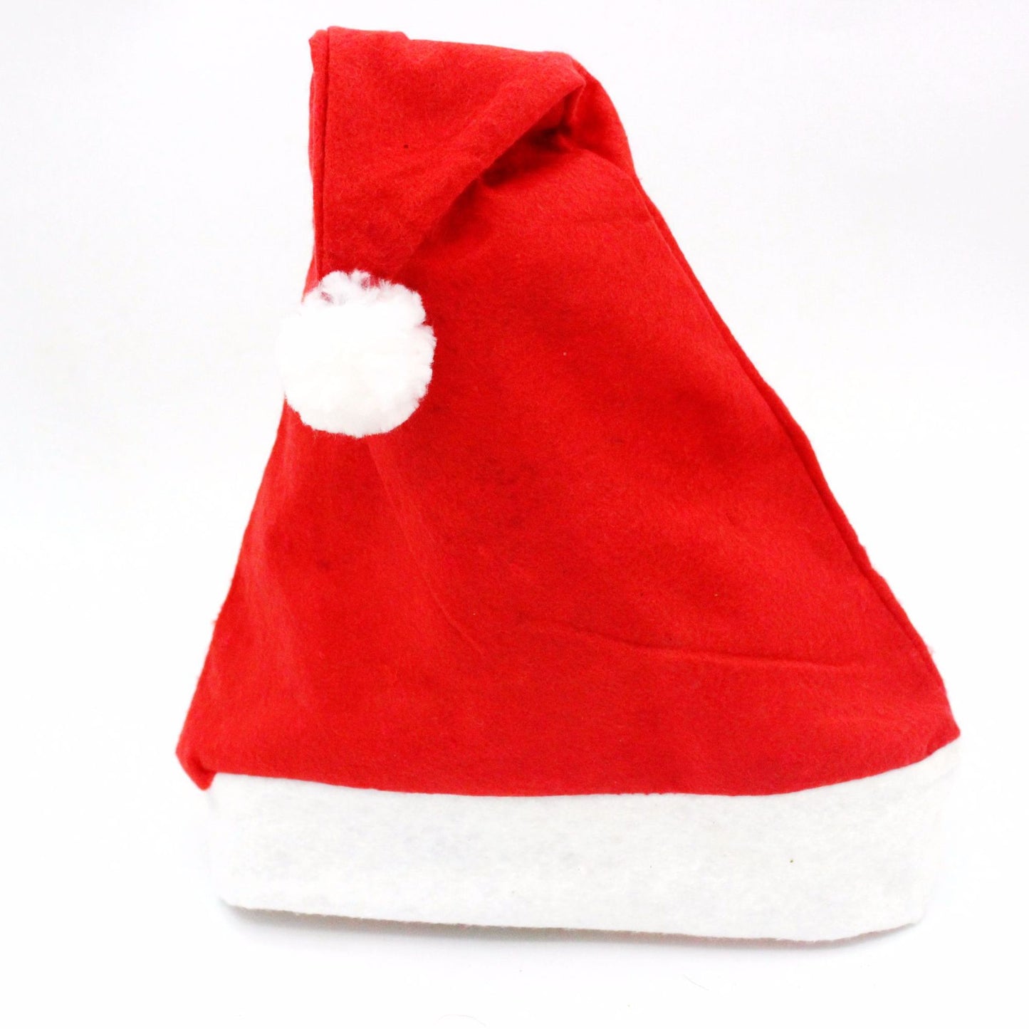 Plush red decorated christmas hat