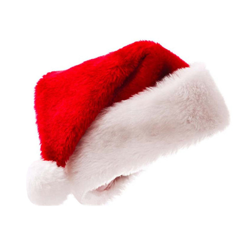 Plush red decorated christmas hat