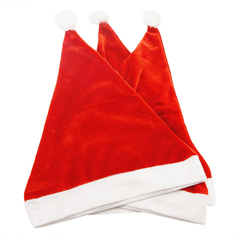 Plush red decorated christmas hat