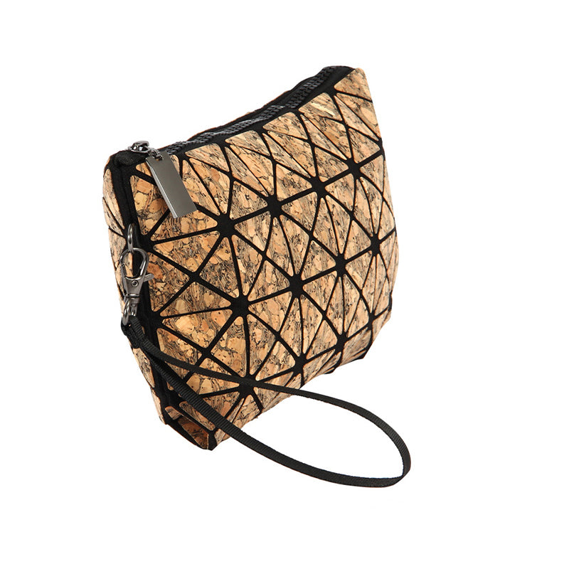 Soft cork materials zipper pouch storage bags