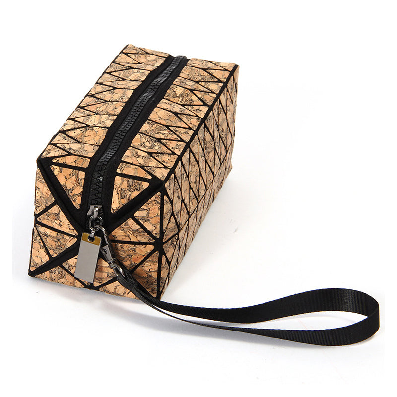 Soft cork materials zipper pouch storage bags