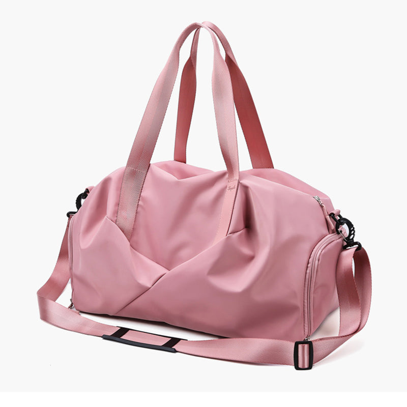 Pink color leather travel bags