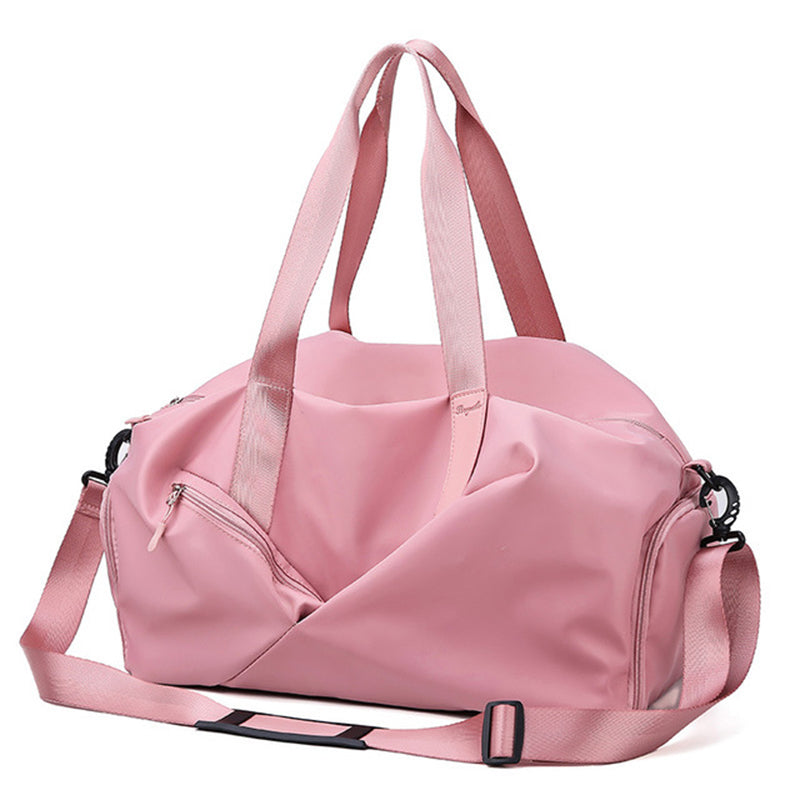 Pink color leather travel bags