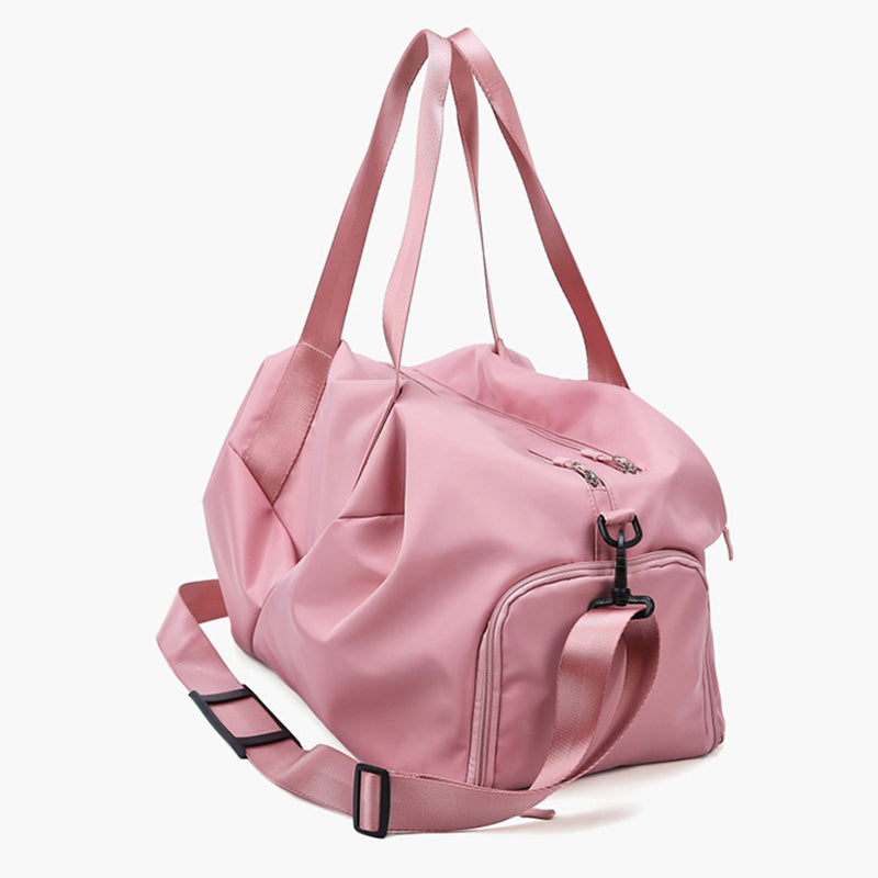 Pink color leather travel bags